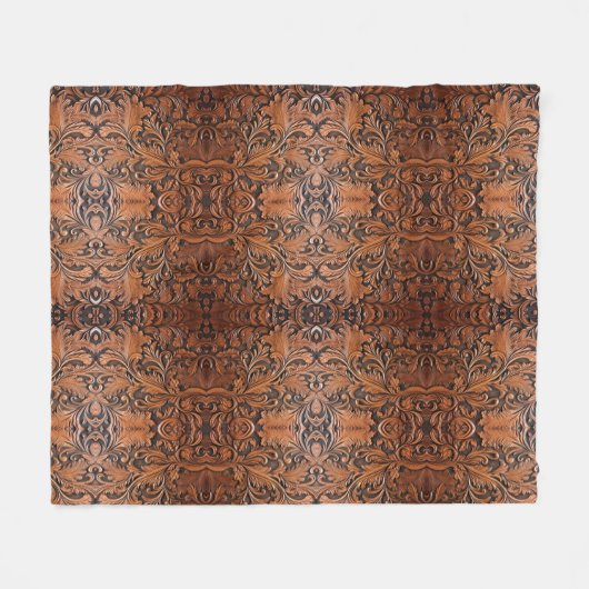  bruin Gereed faux leer Fleece Deken (Voorkant (Horizontaal))