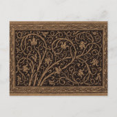 Bruin Gereedschap Lederen Art Nouveau Bloemen Briefkaart (Voorkant)