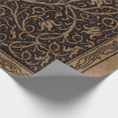 Bruin Gereedschap Lederen Art Nouveau Bloemen Cadeaupapier (Hoek)