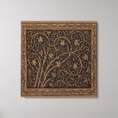 Bruin Gereedschap Lederen Art Nouveau Bloemen Canvas Afdruk (Voorkant)