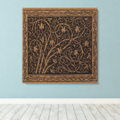Bruin Gereedschap Lederen Art Nouveau Bloemen Canvas Afdruk (Insitu (Houten vloer))