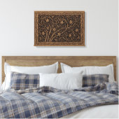 Bruin Gereedschap Lederen Art Nouveau Bloemen Canvas Afdruk (Insitu (Slaapkamer))