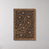 Bruin Gereedschap Lederen Art Nouveau Bloemen Canvas Afdruk (Voorkant)