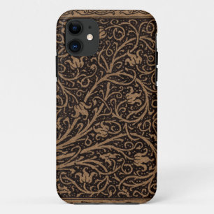 Bruin Gereedschap Lederen Art Nouveau Bloemen Case-Mate iPhone Case