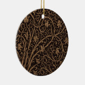 Bruin Gereedschap Lederen Art Nouveau Bloemen Keramisch Ornament (Rechts)