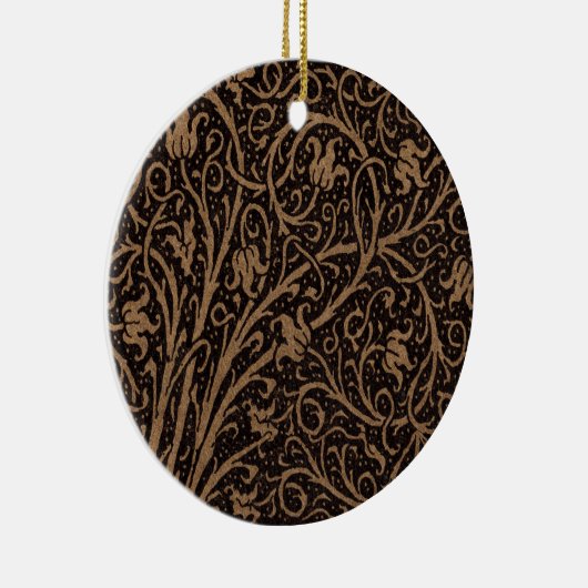 Bruin Gereedschap Lederen Art Nouveau Bloemen Keramisch Ornament (Rechts)