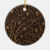 Bruin Gereedschap Lederen Art Nouveau Bloemen Keramisch Ornament (Voorkant)