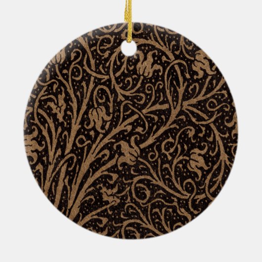 Bruin Gereedschap Lederen Art Nouveau Bloemen Keramisch Ornament (Achterkant)