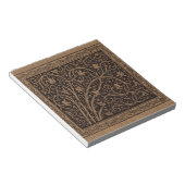 Bruin Gereedschap Lederen Art Nouveau Bloemen Notitieblok (Schuin)