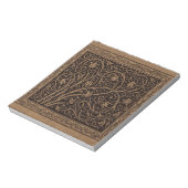 Bruin Gereedschap Lederen Art Nouveau Bloemen Notitieblok (Linkerzijde)