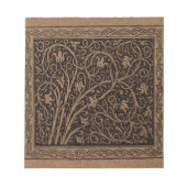 Bruin Gereedschap Lederen Art Nouveau Bloemen Notitieblok (Voorkant)