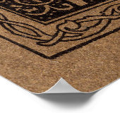 Bruin Gereedschap Lederen Art Nouveau Bloemen Poster (Hoek)