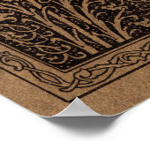 Bruin Gereedschap Lederen Art Nouveau Bloemen Poster (Hoek)