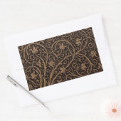 Bruin Gereedschap Lederen Art Nouveau Bloemen Rechthoekige Sticker (Envelop)