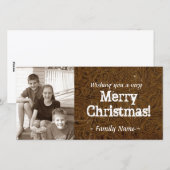 Bruin Gereedschapsleer Foto Kerst Kaart