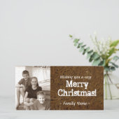 Bruin Gereedschapsleer Foto Kerst Kaart