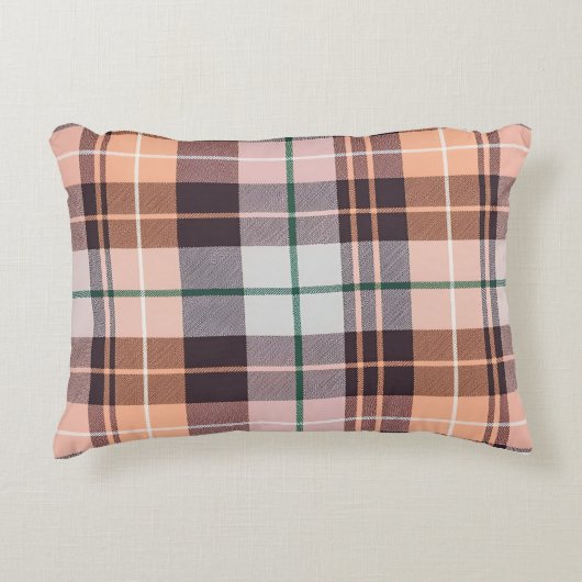Bruin geruit accent kussen (Voorkant)