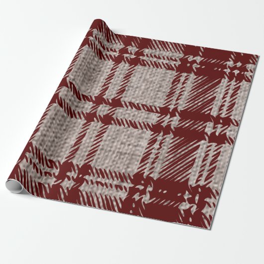 Bruin geruit cadeaupapier (Uitgerold)