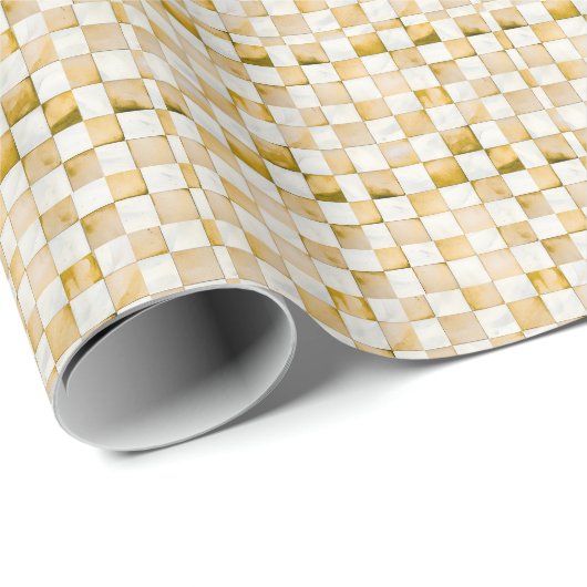 Bruin geruit decoratief cadeaupapier (Rol Hoek)