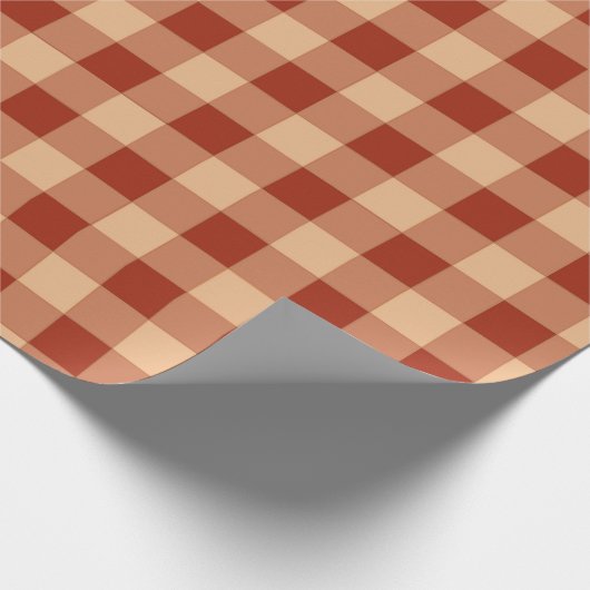 Bruin geruit gingham patroon cadeaupapier (Hoek)