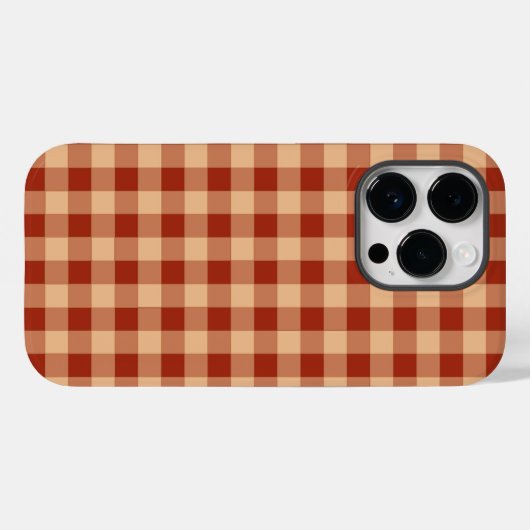 Bruin geruit gingham patroon Case-Mate iPhone case (Achterkant (horizontaal))