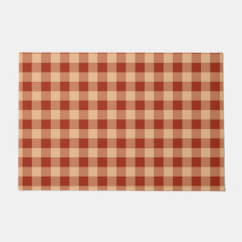 Bruin geruit gingham patroon deurmat