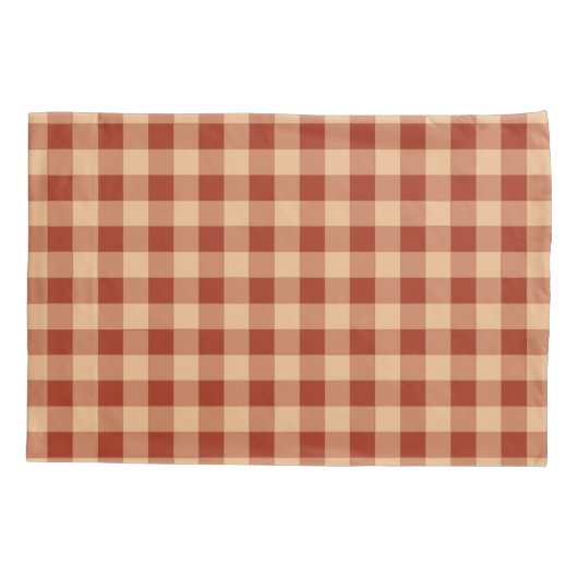 Bruin geruit gingham patroon kussensloop (Achterkant)