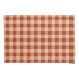 Bruin geruit gingham patroon kussensloop