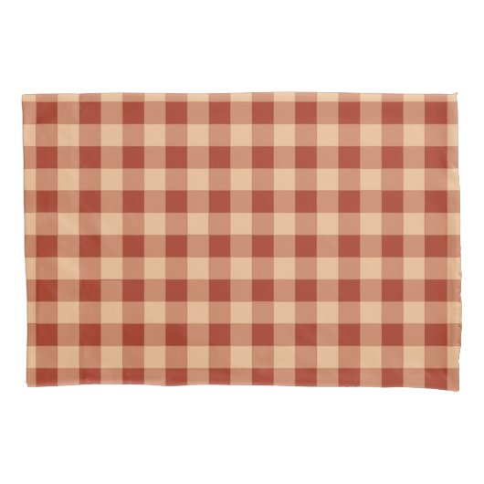 Bruin geruit gingham patroon kussensloop (Voorkant)