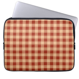 Bruin geruit gingham patroon laptop sleeve