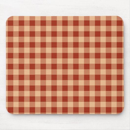 Bruin geruit gingham patroon muismat (Voorkant)