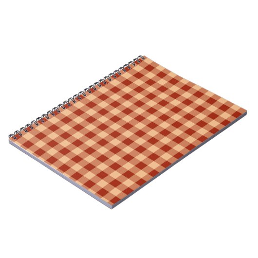 Bruin geruit gingham patroon notitieboek (Linkerzijde)