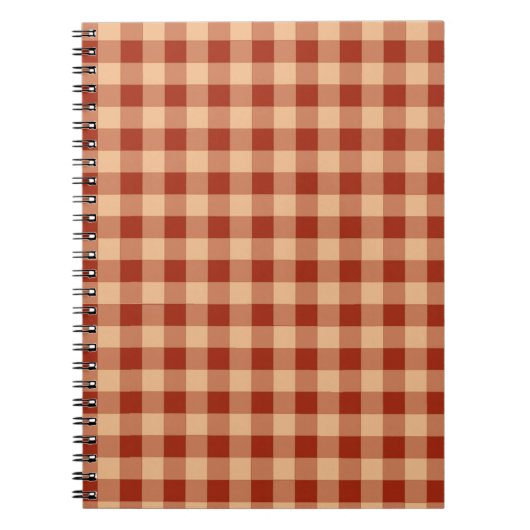 Bruin geruit gingham patroon notitieboek (Voorkant)