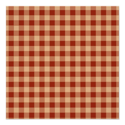 Bruin geruit gingham patroon perfect poster (Voorkant)