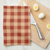 Bruin geruit gingham patroon theedoek (Quarter Fold)