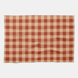 Bruin geruit gingham patroon theedoek