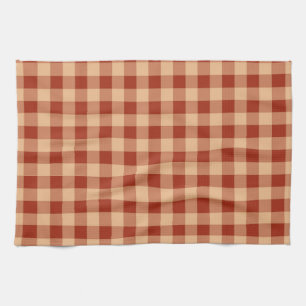 Bruin geruit gingham patroon theedoek