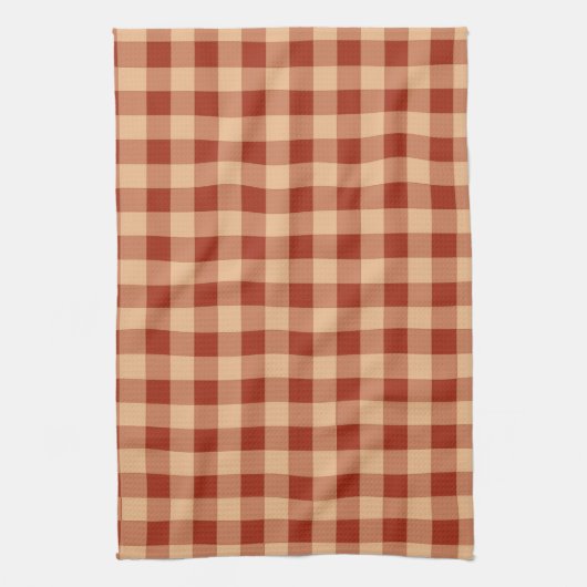 Bruin geruit gingham patroon theedoek (Verticaal)