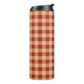 Bruin geruit gingham patroon thermosbeker (Gedraaid links)