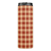 Bruin geruit gingham patroon thermosbeker (Achterkant)