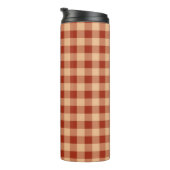 Bruin geruit gingham patroon thermosbeker (Geroteerd rechts)