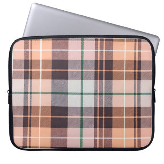 Bruin geruit laptop sleeve