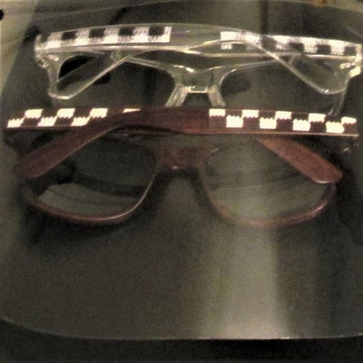 Bruin geruit Uniek Designer Haakprint Hout Zonnebrillen