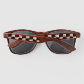 Bruin geruit Uniek Designer Haakprint Hout Zonnebrillen (Achterkant)