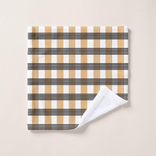 Bruin geruite controlepatroon bad handdoek (Wasdoekje)
