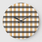 Bruin geruite controlepatroon grote klok (Voorkant)