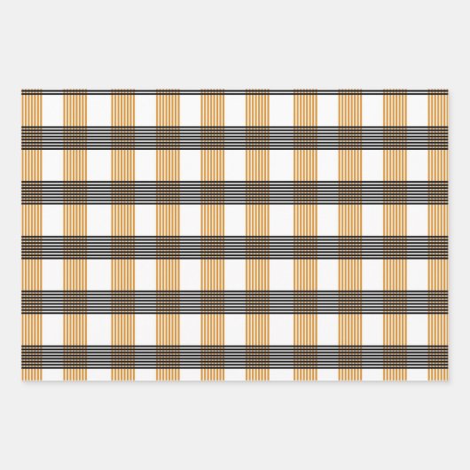 Bruin geruite controlepatroon inpakpapier vel (Voorkant 2)