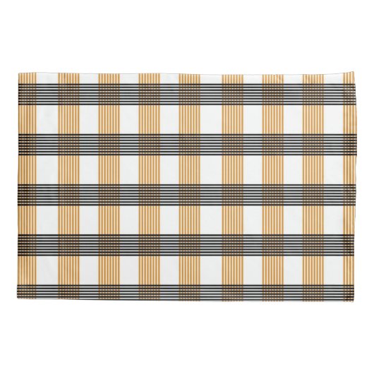 Bruin geruite controlepatroon kussensloop (Achterkant)