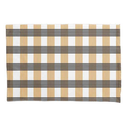 Bruin geruite controlepatroon kussensloop (Voorkant)