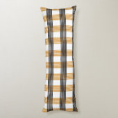 Bruin geruite controlepatroon lichaamskussen (Achterkant (Verticaal))